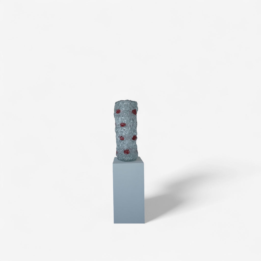 Mihai Topescu – Glasvase „Crimson Column“ · Handgeblasenes Studioglas-Unikat