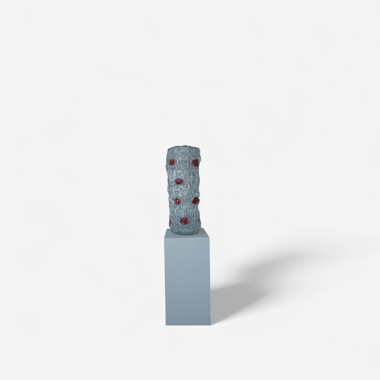 Mihai Topescu – Glasvase „Crimson Column“ · Handgeblasenes Studioglas-Unikat