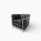 LC2 Sessel – Schwarzes Leder
