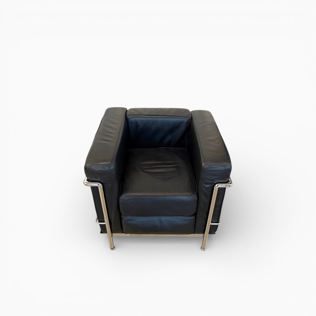 LC2 Sessel – Schwarzes Leder